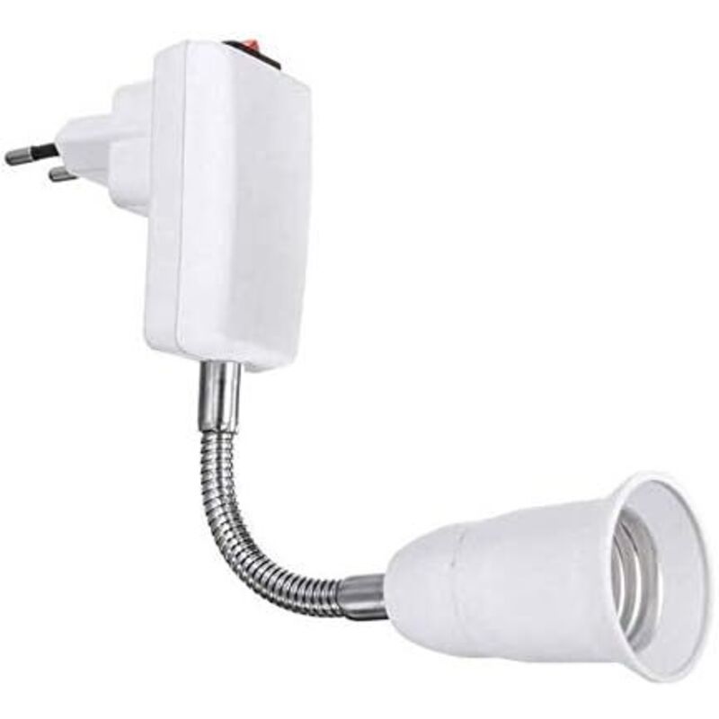 Beijiyi - Douille E27 avec Interrupteur sans Fil, Base Blanche pour Ampoule E27, Flexible avec Bras, Douille Rapide pour Lampe de Cuisine, Lampe
