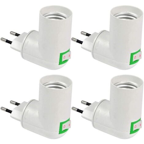 Douille E27 avec Interrupteur sans Fil, Base pour Ampoule LED E27, Douille Plastique pour Éclairage Rapide, Spot E27 pour Lampe Murale, Lampe de Cuisine Intérieur, lot de 4