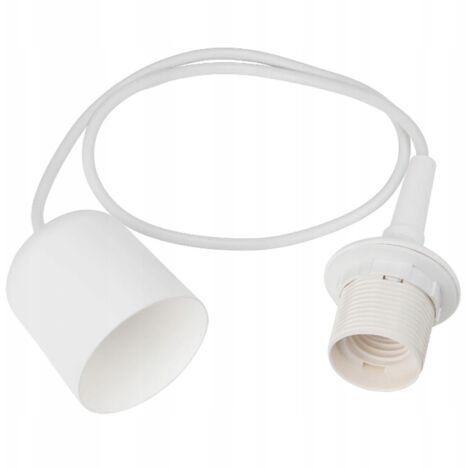 Douille E27, luminaire BLANC. Douille de plafond avec câble.