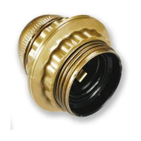 Douille E27 or filetée avec bague, diamètre 10, 150W, 4A, 250V