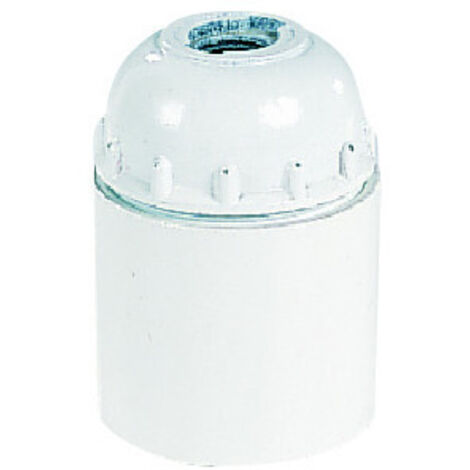 Douille E27 plastique lisse blanche M10