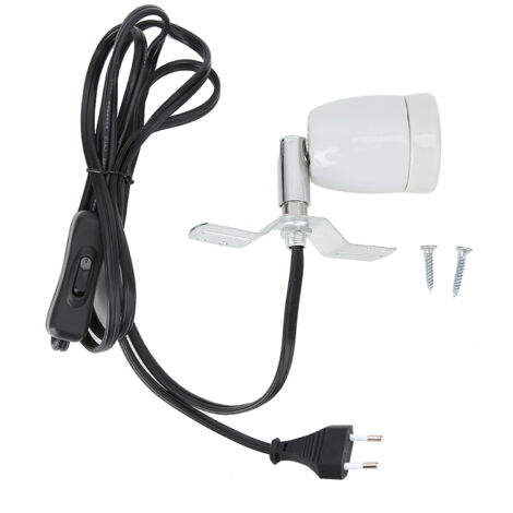 Douille E27 rotative pour lampe chauffante pour reptiles et animaux domestiques, 300 W, 110-240 V, prise européenne