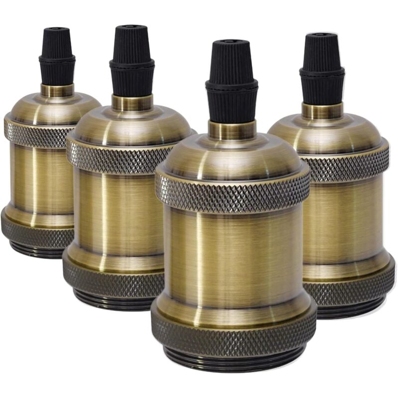 Douille E27 Vintage De Lampe,Douille Ampoule,Céramique Adaptateur Support De Lampe Pour Décorer Les Bars,Restaurants,Chambres,Cours 4 Pièces Bronze