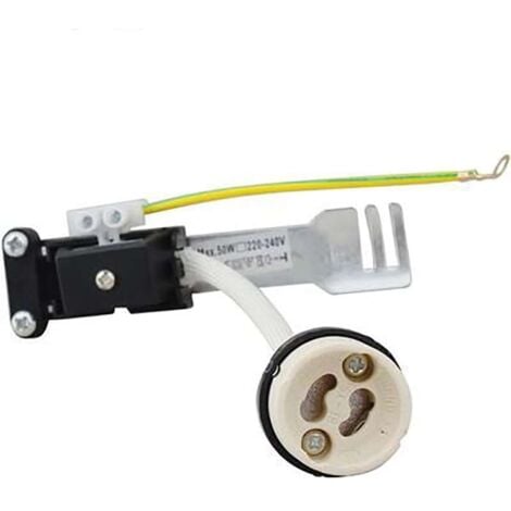 Douille GU10 220V céramique isolée 250° avec connecteur