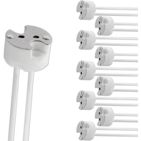 Douille GU5.3 avec câble en silicone, 12 V-250 V, 2 A max. 100 W, culot céramique MR16 GU5.3, douille GU5.3 G4 GU4 G6.35 pour spots LED halogènes, lot de 10