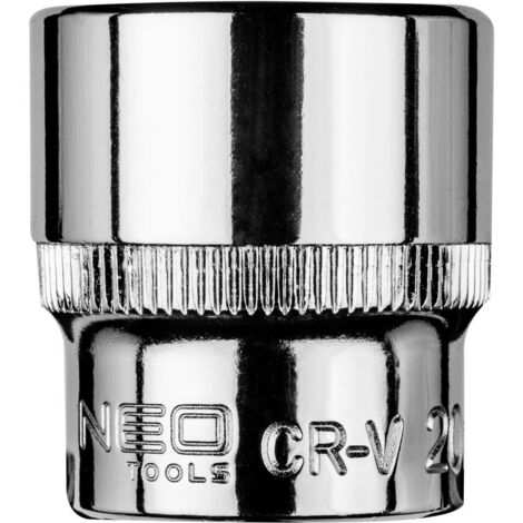 Douille hexagonale NEO 3/8", 20 mm - Acier au chrome vanadium durable