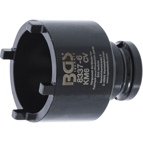 Bgs Technic – Douille à choc KM6 – 4 dents extérieures – Carré d'entraînement 1/2 – Acier chrome-vanadium – Utilisation à chocs ou manuelle