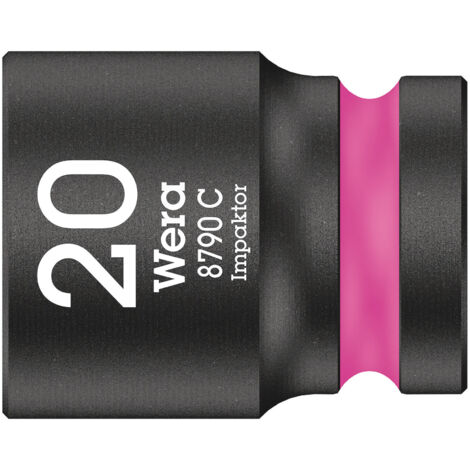 Douille impact WERA 1/2", 6 pans, court, SW 20,0 Longueur 38mm