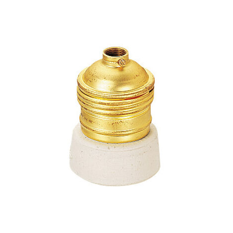 Douille E27 acier laitonné - Raccord diam. 10 mm