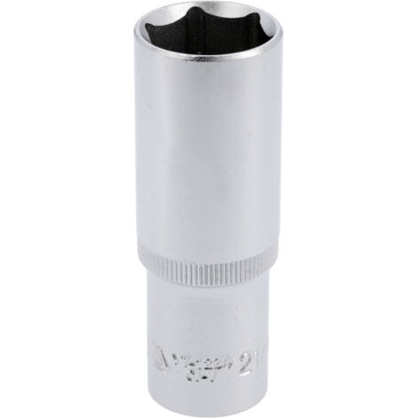 DOUILLE LONGUE 6 PANS CHROMÉE 1/2'' 21MM - YT-1234