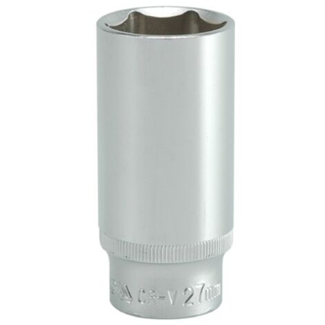 DOUILLE LONGUE 6 PANS CHROMÉE 1/2'' 27MM - YT-1238