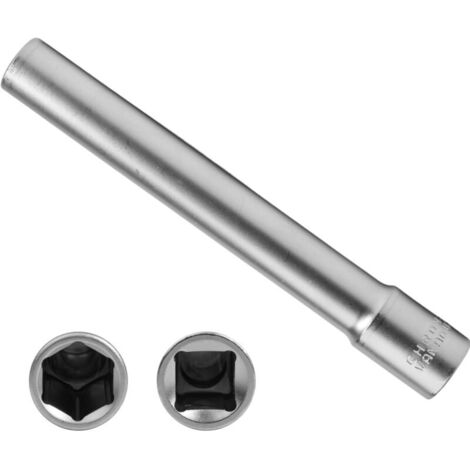 douille longue bougie de préchauffage hexagonale 10mm 3/8" carré longue 120mm, douille bougie prechauffage 10 mm auto, acier au chrome-vanadium(10mm)