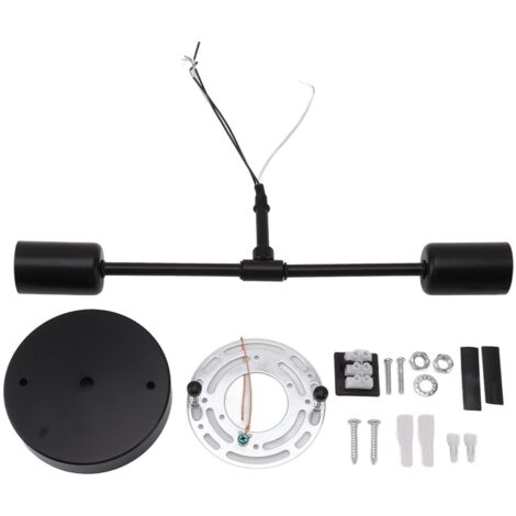 Douille Luminaire Double Paroi E27/E26 Fer Noir 85‑265V, Support Moderne pour Salon Salle de Bain Dressing