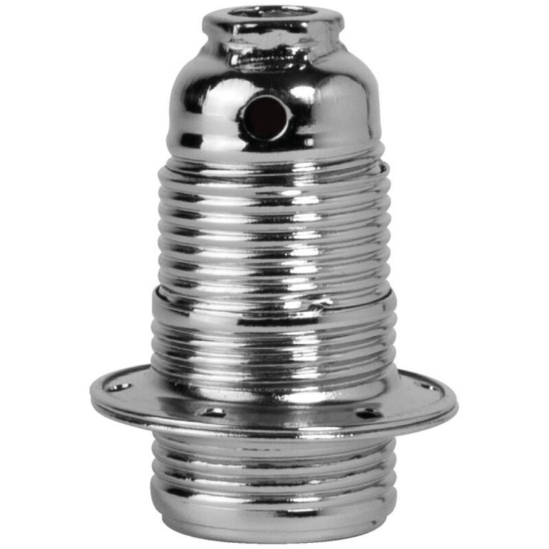 Douille métal E14 double bague finition chrome Tibelec Douille métal E14 double bague finition chrome Tibelec