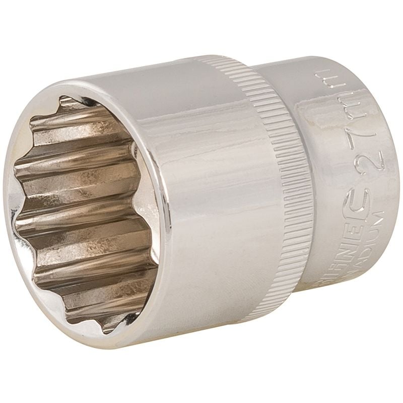 Silverline - douille métrique 1/2 avec entraînement à 12 pointes 27 mm 436883