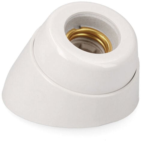 Douille Murale Courbe en Porcelaine E27 - Céramique Blanche - Tension AC250V - EDM