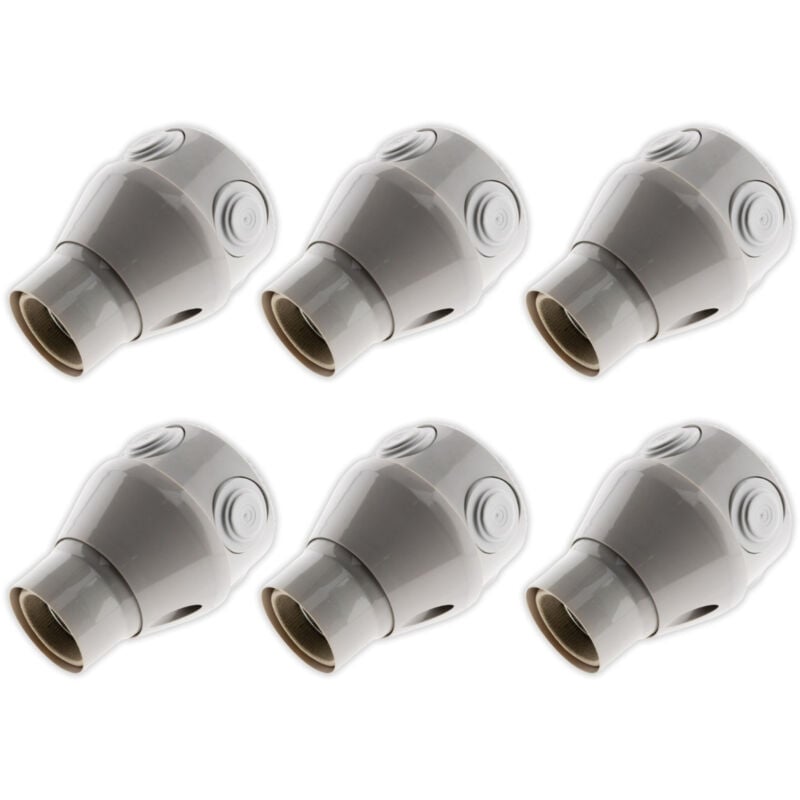 Lot de 6 douilles orientables E27 - Blanc Zenitech