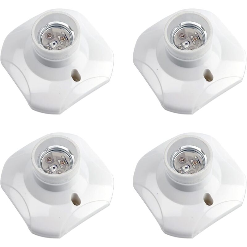 Lauwexe – Douille plafond E27 à visser – AC 220-240V – Céramique résistante jusqu'à 500℃ – Lot de 4 pour ampoules LED – Installation facile