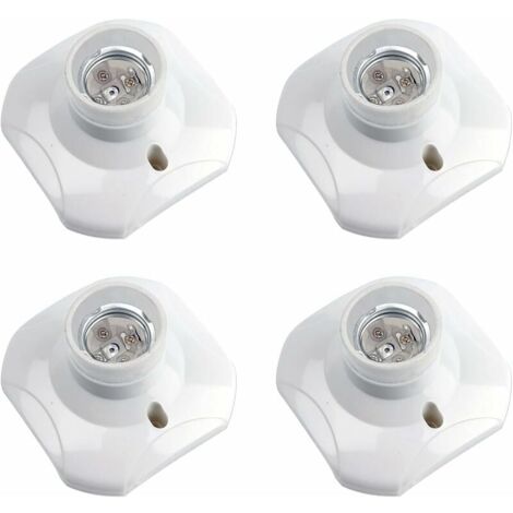 Douille Plafond E27 à Visser, Douille E27 Garage, AC 220-240V, Support Douille pour Ampoule LED, Base Plafonnier Culot E27, Base de Lampe Plastique Blanche pour Lampe au Mur, lot de 4-LIAIKI