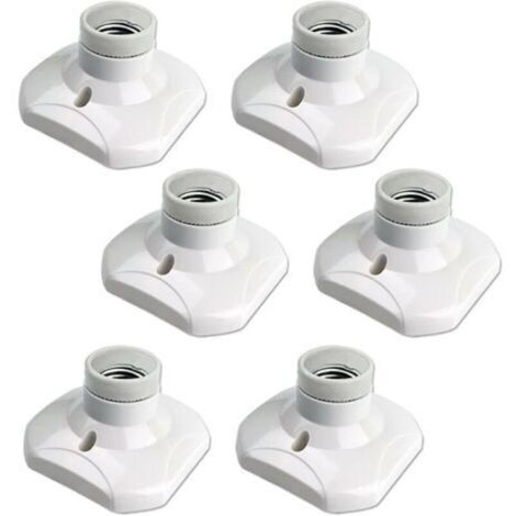 Douille Plafond E27 à Visser, Douille E27 Garage, AC 220-240V, Support Douille pour Ampoule LED, Base Plafonnier Culot E27, Base de Lampe Plastique Blanche pour Lampe au Mur, lot de 6