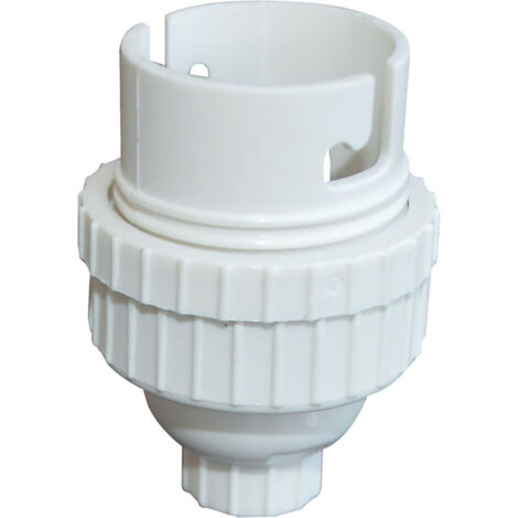 Douille plastique blanc B22 avec bague- Tibelec