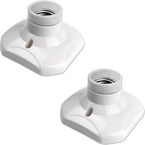 Douille pour ampoule　Douille de Plafonnier E27 à vis pour Lampe Murale Mur Intérieur, AC 230V, Support pour Ampoule LED E27, Base Plastique Culot E27 pour Plafond de Garage Atelier, lot de 2-RAPANDA