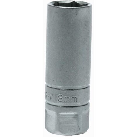 Douille pour bougie d'allumage avec tige 1/2"" 18 mm