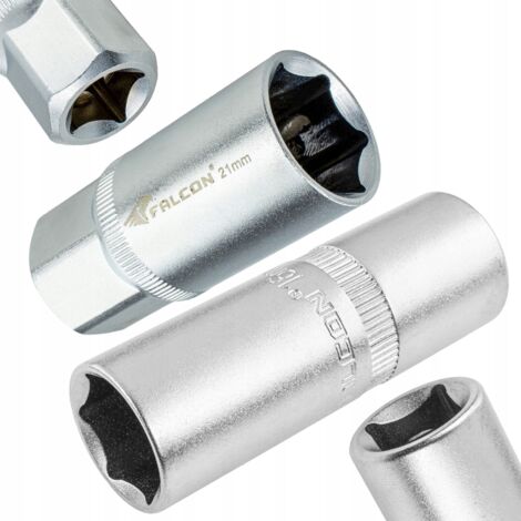 Douille pour bougies d'allumage hexagonale 1/2" 21mm 6 pans