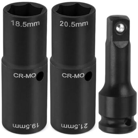 Douille pour écrou de roue 19,5 18,5 20,5 21,5 mm clé à écrou de roue à double tête pour écrou Ford, jeu de douilles à chocs pour jantes en acier au chrome-molybdène 1/2" compatible a
