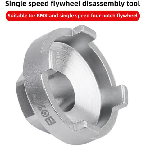 douille pour volant moteur à une seule vitesse Outil de démontage de roue libre pour vélo monovitesse BMX16T17T18T, douille de fixation à quatre points pour vélo
