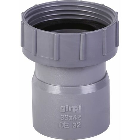 Douille PVC grise droite - F 1'1/2 - Femelle Diamètre 40 mm - Girpi