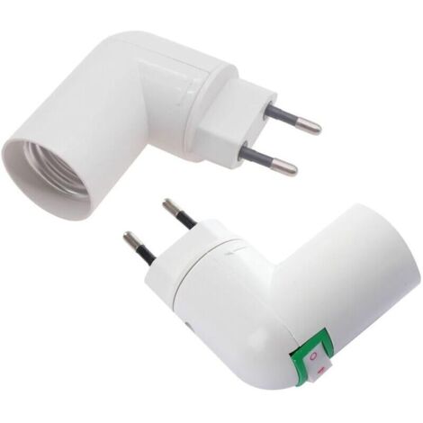 Douille sans fil avec interrupteur intégré E27 – Lot de 2 adaptateurs mobiles pour éclairage cuisine et garage (sans ampoule)