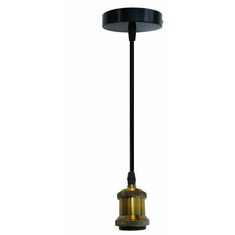 Douille suspension Suspension ampoule - fil Électrique pour suspension - Ampoule prise electrique - Suspension à douille dorée - Style vintage-Macaron