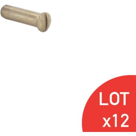 Douille tête fraisée bombée vis reliure M4x15 fendue laiton poli