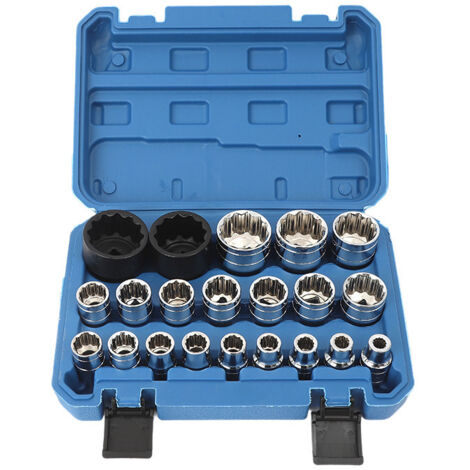 Douille Torx dentelée à 12 pans, outil à cliquet, douille de 0,315 à 1,417 pouce, jeu de 21 douilles Torx à 12 pans