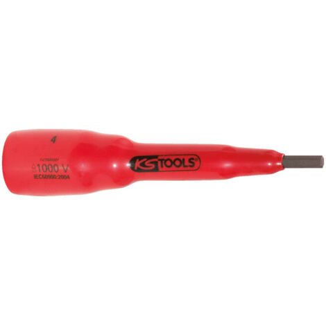 Douille tournevis 1/2" avec revêtement isolant pour vis à six pans creux, 6 mm, longueur 118 mm