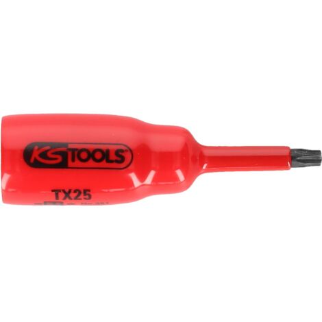 Douille tournevis 3/8" avec revêtement isolant pour vis Torx, T25, courte
