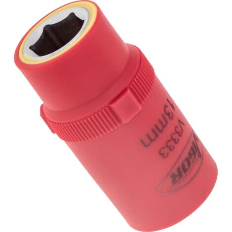 Douille VDE ∙ V3333 ∙ Carré creux 1/2 pouce (12,5 mm) ∙ Profil à 6 pans extérieurs ∙ Taille 13 mm