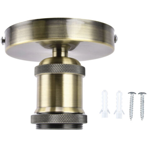 Douille Vintage E27 Lamp Socket Plafonnier Antique Vert Kit Installation avec Accessoires Fixation 100‑240V