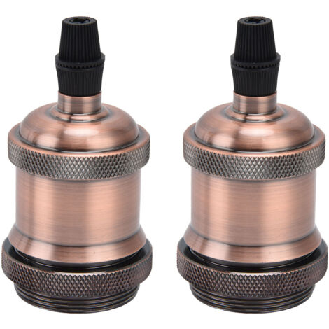 Douille Vintage en Aluminium Double Vintage pour Bulbes E26/E27 - 2 pièces, Bronze Rouge
