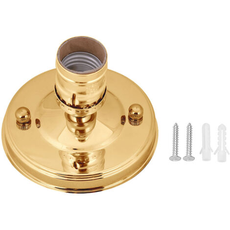 Douille Vintage Industrielle E26/E27 pour Plafonnier ou Applique, Support Ampoule Doré