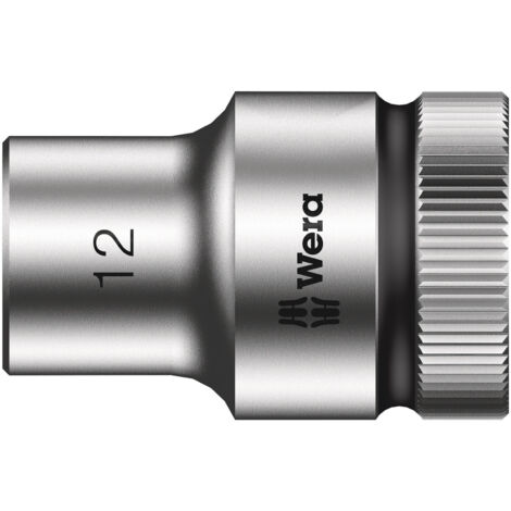 Douille WERA 1/2", 6 pans, court, SW 12 longueur 37mm