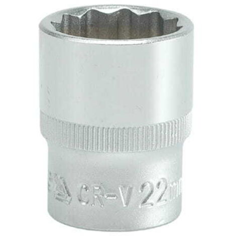 DOUILLE YATO 12 PANS 1/2"" COURTE 22 mm