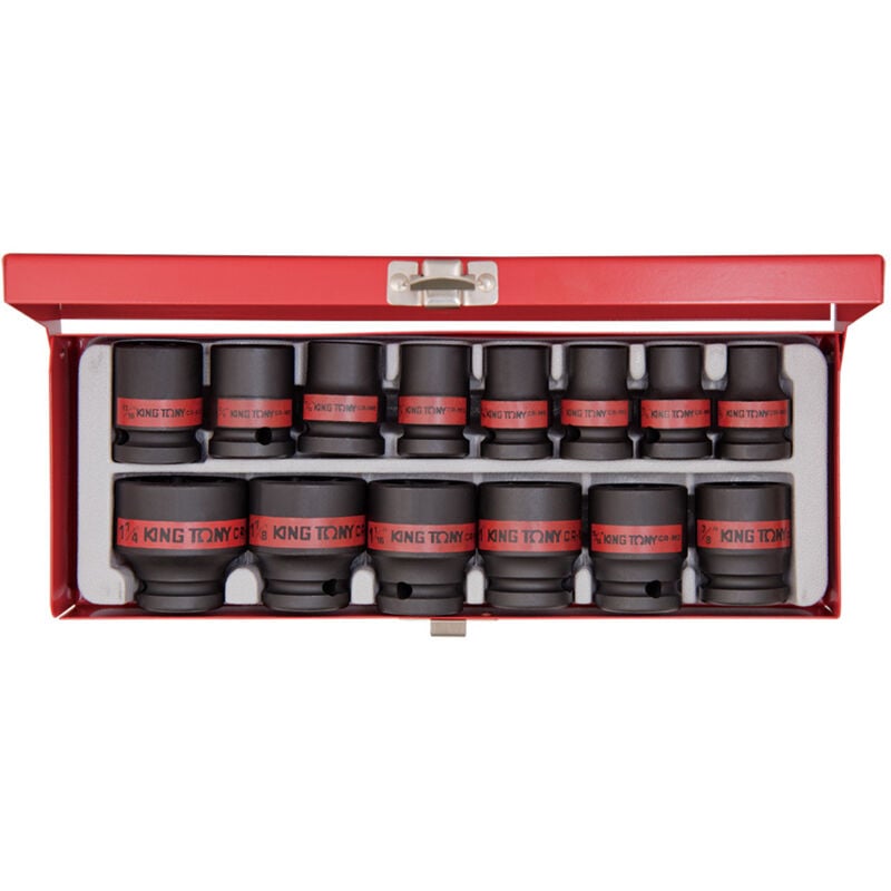 Douilles (14) a choc King Tony 1/2 cotes sae imperiales aux pouces