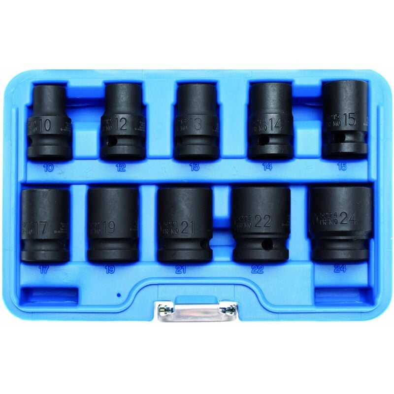 Coffret de 10 douilles a choc Bgs Technic impact basses carre 1/2
