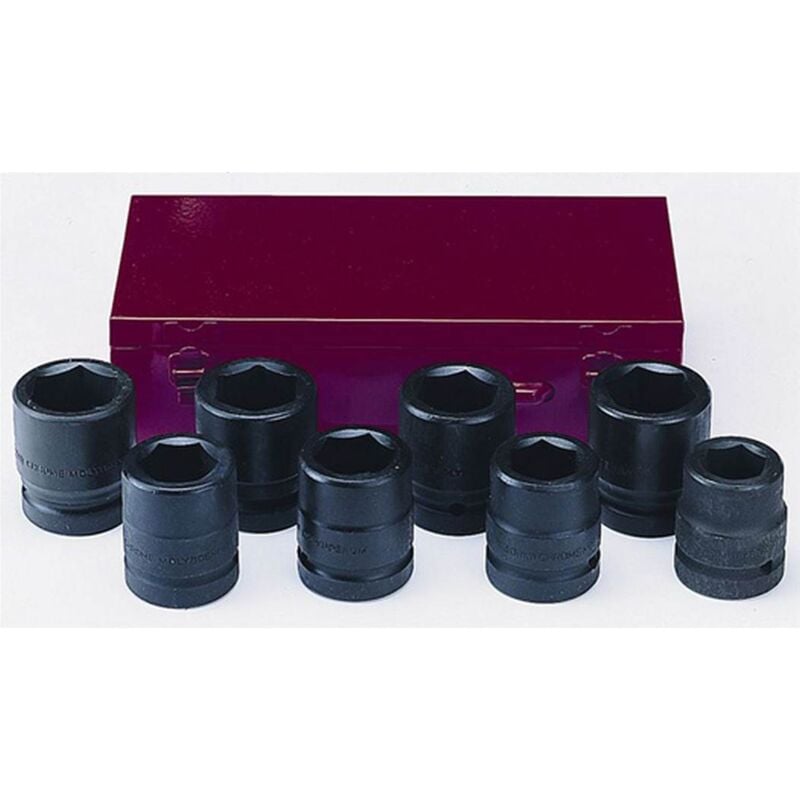 Force - Douilles a choc impact courtes carre 1 coffret de 8 douilles