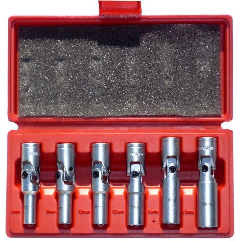 Douilles articulees pour bougies de prechauffage coffret 6 douilles