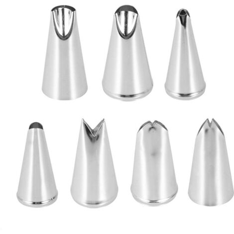 Douilles de Pâtisserie pour Décoration de Gâteaux, Lot de 7 Embouts pour Crème, Chantilly et Desserts