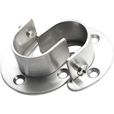Douilles de poteau de penderie en acier inoxydable, 2pcs Extrémité de tige de penderie robuste soutient le support de tige de bride avec vis, en forme de U, Installation / Retrait facile