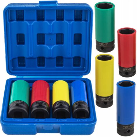 Douilles d'impact 1/2 pour clés à douilles 17 19 21 22 mm CR-V